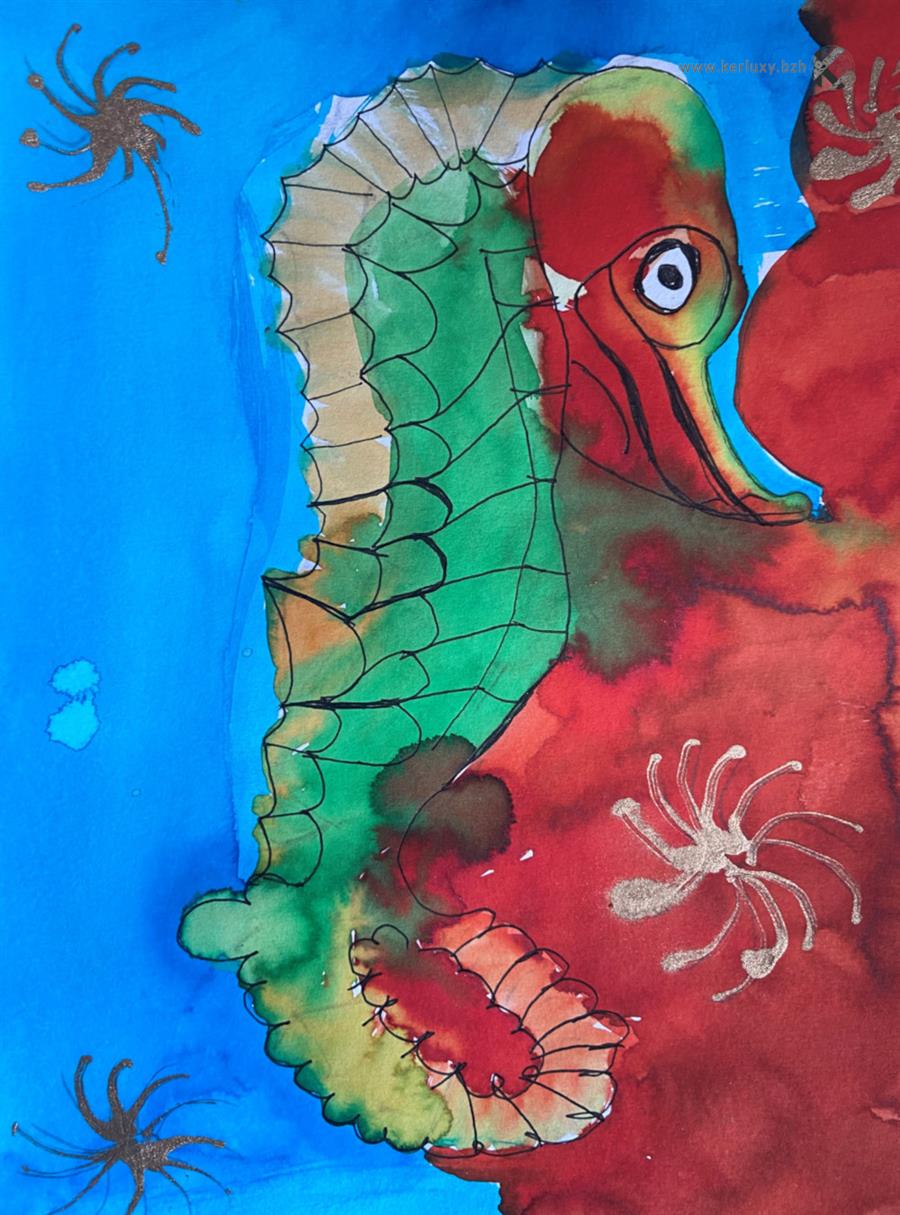 painting - Seahorse 04 - AERH Arts