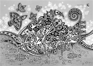 Drawing  and Calligraphy - Sea - Achikhman Dayva)