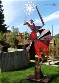 Sculpture - Large size red dancer - Brard Yann