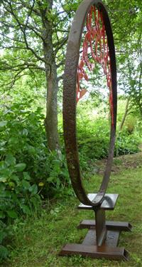 Sculpture - Red Shaft Wheel - Brard Yann