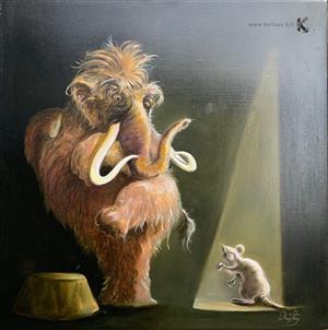 painting - Mammoth VS Mouse - Tristan)