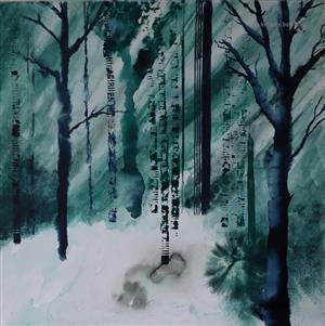 painting - Glaucous Forest - Grimaud-Lebeaux Sandrine)