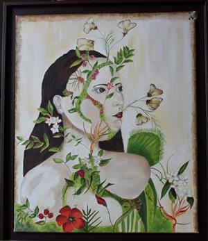 Peinture - La Femme Fleur - Jourdan Servane)