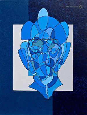 painting - Blue Portrait - Twoodje)