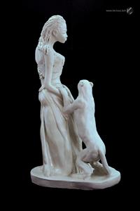 Sculpture - La Dompteuse de Léopard - Mylène La Sculptrice