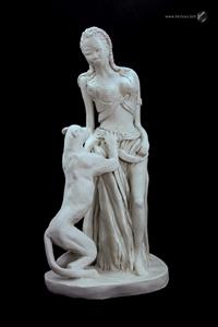 Sculpture - La Dompteuse de Léopard - Mylène La Sculptrice